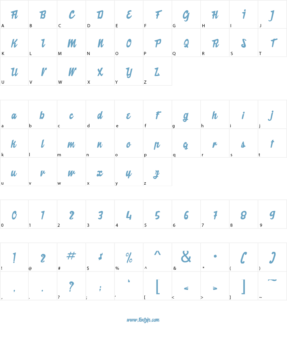 The Butcher Factory Font Character